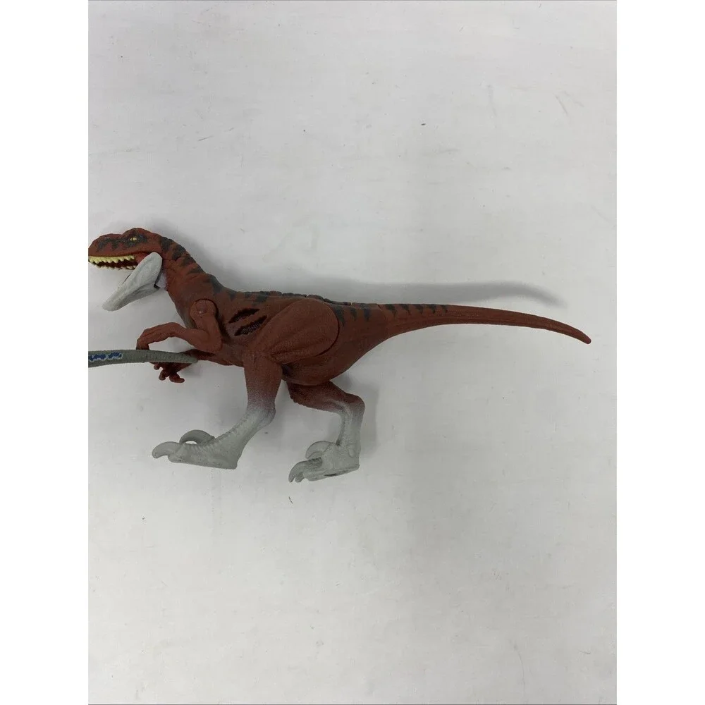 Lot Of 2 Mattel Jurassic World 2017 Battle Damage Velociraptor Blue & 2021 Red